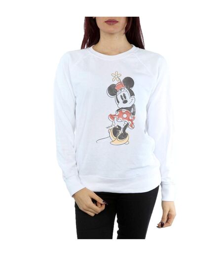 Disney Sweatshirt Offset Minnie Mouse Femme/Ladies (Blanc) - UTBI8671
