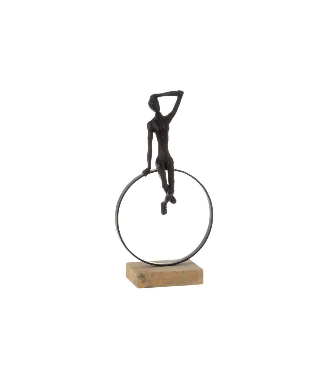Statuette Déco Homme Anneau 40cm Noir-1
