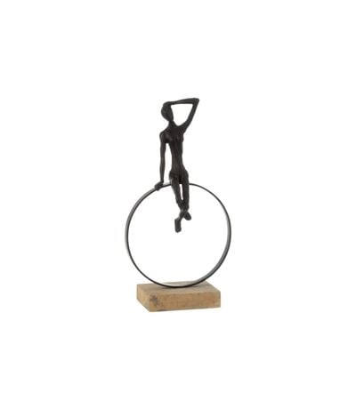 Statuette Déco Homme Anneau 40cm Noir
