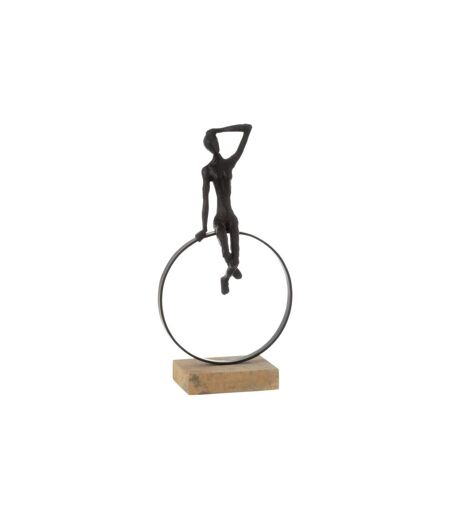 Statuette Déco Homme Anneau 40cm Noir