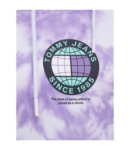 Sweat À Capuche Motif/style Tie-dye Femme Violet Blanc Tommy Jeans
