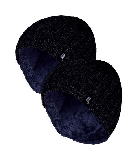 Lot de 2 bonnets d'hiver �pais c�tel�s pour hommes