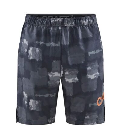 Craft Mens Core Charge Marble Effect Loose Fit Shorts (Black/Granite)