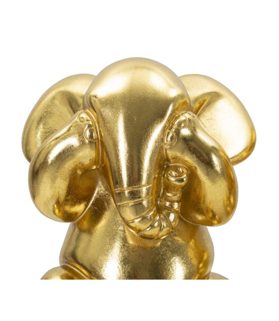 Lot de 3 Statuettes en Résine Éléphants 20cm Or-3