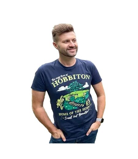 Unisex Adult The Cozy Town Of Hobbiton T-shirt Navy Blue The Hobbit