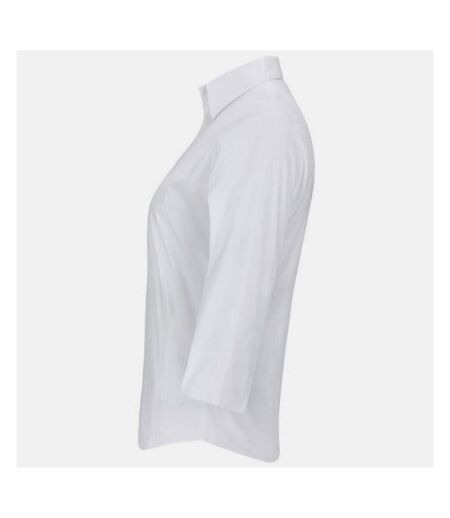 Russell Collection Ladies/Womens 3/4 Sleeve Easy Care Fitted Shirt (White) - UTBC1030