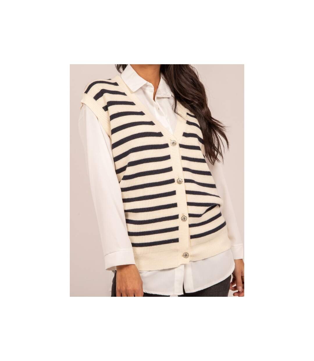 Gilet sans manches rayures KILISS - Dona X Lisa-3