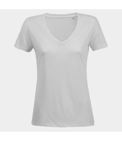 SOLS Womens/Ladies Motion V Neck T-Shirt (White)