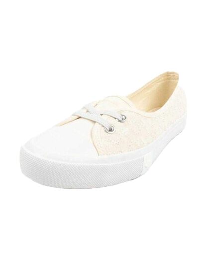 Mocassins Motif/style Brodé Femme Beige Lee Cooper