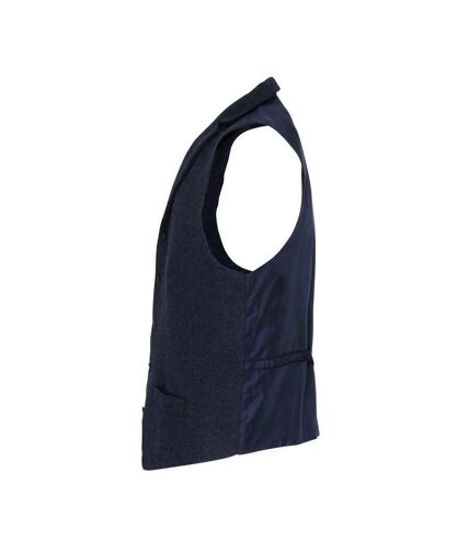 Mens herringbone waistcoat navy Premier