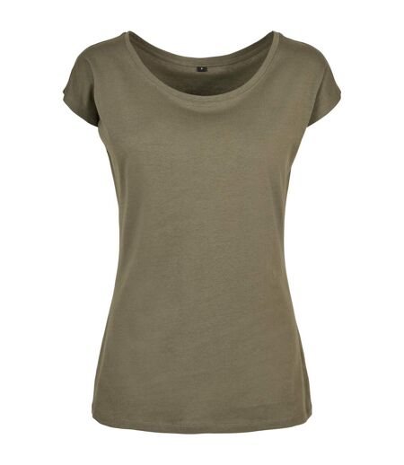 T-shirt À Col Large Pour Femme/femme Olive Build Your Brand