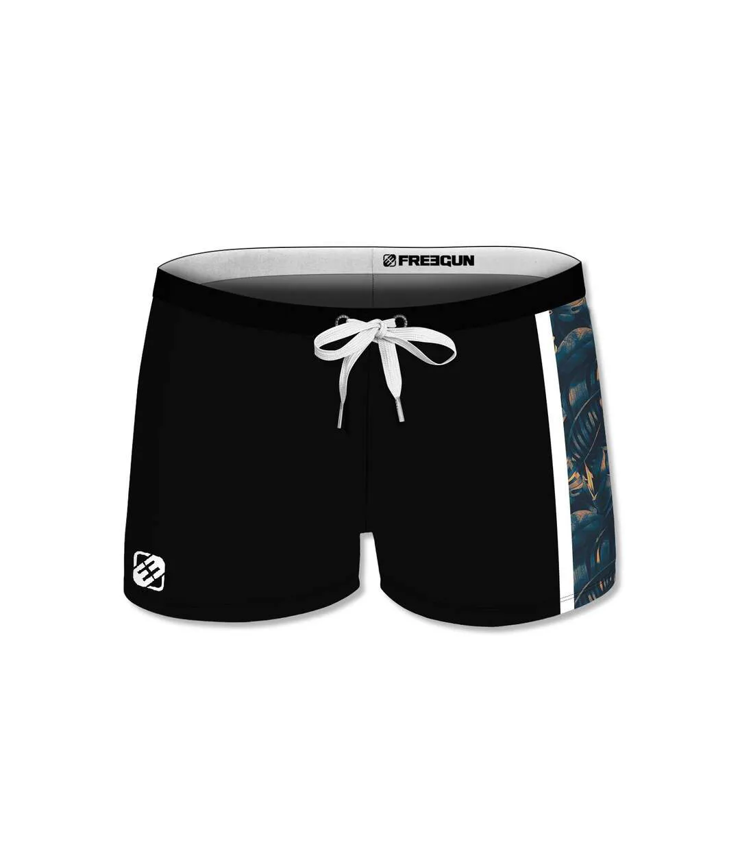 Boxer de bain homme avec empiècement imprimé Tropical Freegun-1