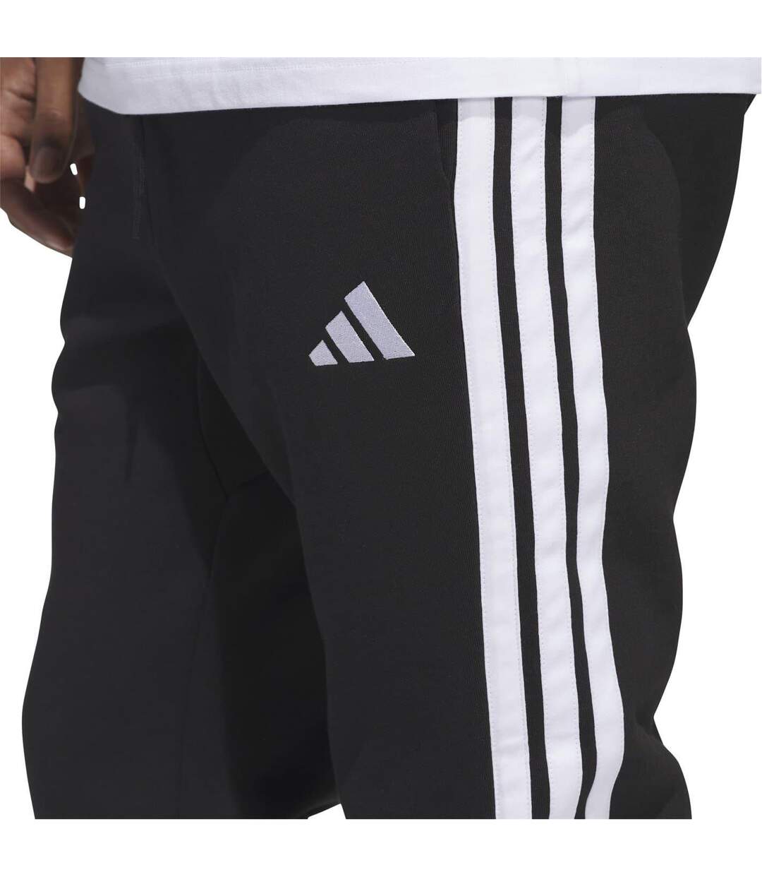 Mens Essentials Stripe Tapered Joggers Sandstone Adidas-4
