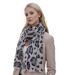 Foulard léger coeur léopard avec dorure pour femme - Couleur noir-1