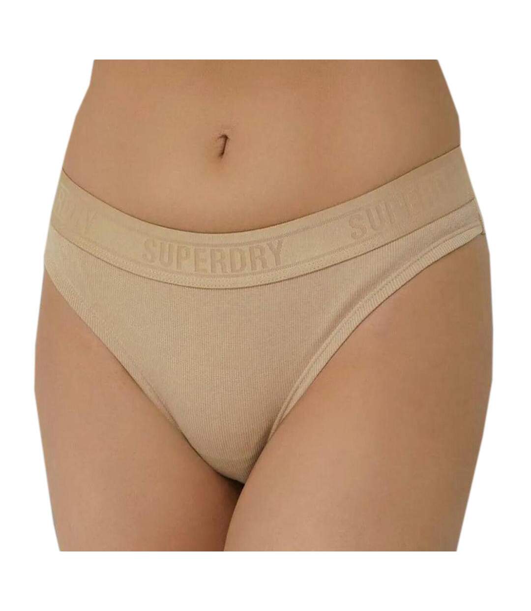 Culotte Beige Femme Superdry Ribbed - M