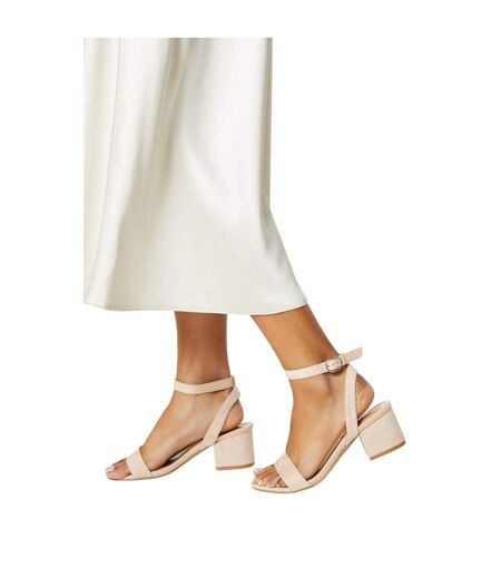 Womens/ladies Tommi Barely There Wide Medium Block Heel Sandals Blush Dorothy Perkins