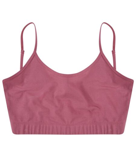 Skinni Fit Womens/Ladies Fashion Sustainable Adjustable Strap Crop Top (Dusky Pink) - UTRW8574