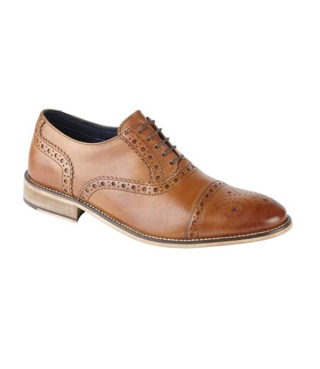 Roamers Mens Leather Brogue/Oxford Shoe (Tan) - UTDF1625
