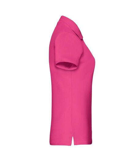 Womens/ladies Premium Polo Shirt Fuchsia Fruit Of The Loom