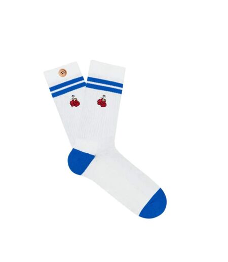 Paire de chaussettes blanche/bleu homme cabaia hugo