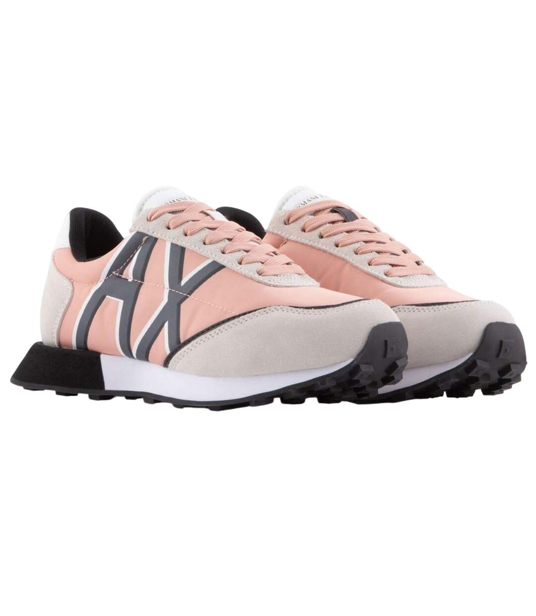 Baskets Femme Blanc Noir Rose Armani Exchange-1