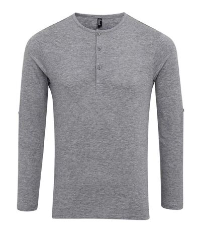 T-shirt henley manches retroussables - Homme - PR218 - gris