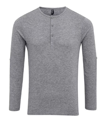 T-shirt henley manches retroussables - Homme - PR218 - gris