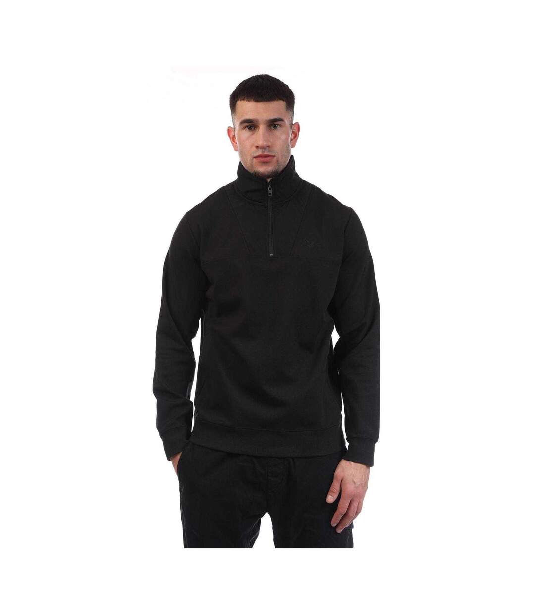 Mens Hybrid Sweatshirt Black Lyle & Scott-1