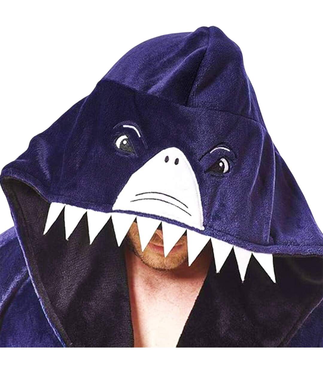 Robe De Chambre Motif/style Tête De Requin Homme Bleu Marine Keanu-4