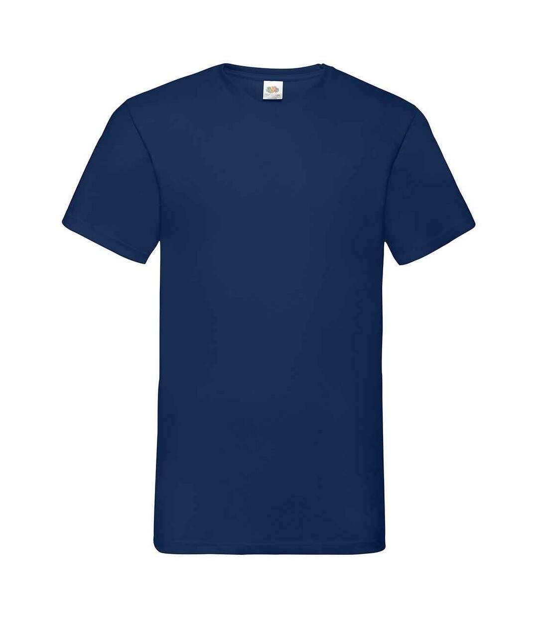 Mens Value V Neck T-shirt Navy Fruit Of The Loom-1