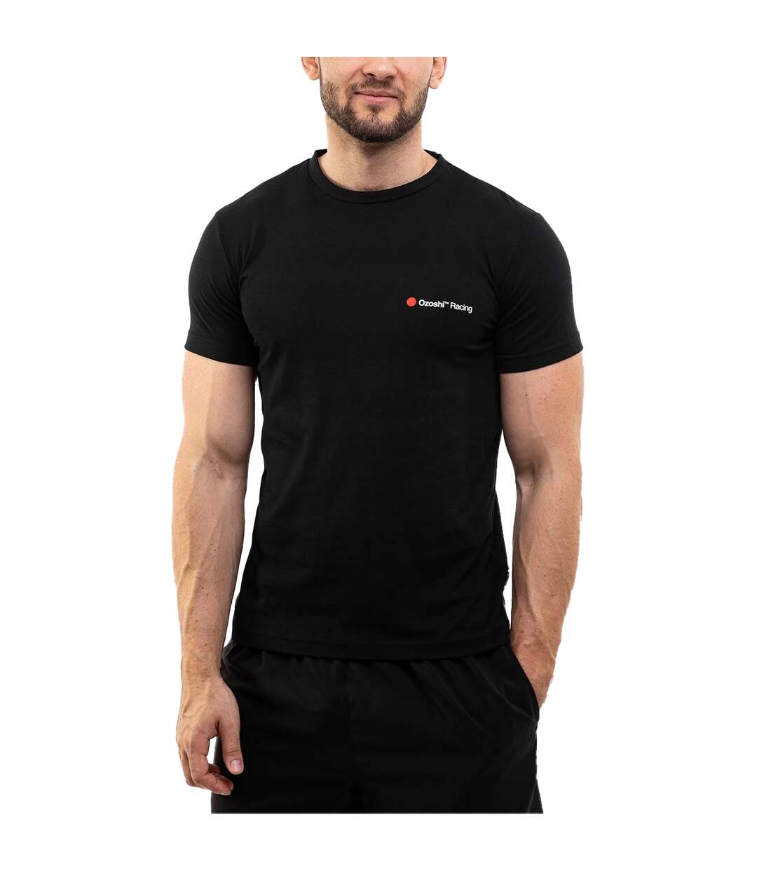 T-shirt Motif/style Petit Logo Homme Noir Ozoshi-1