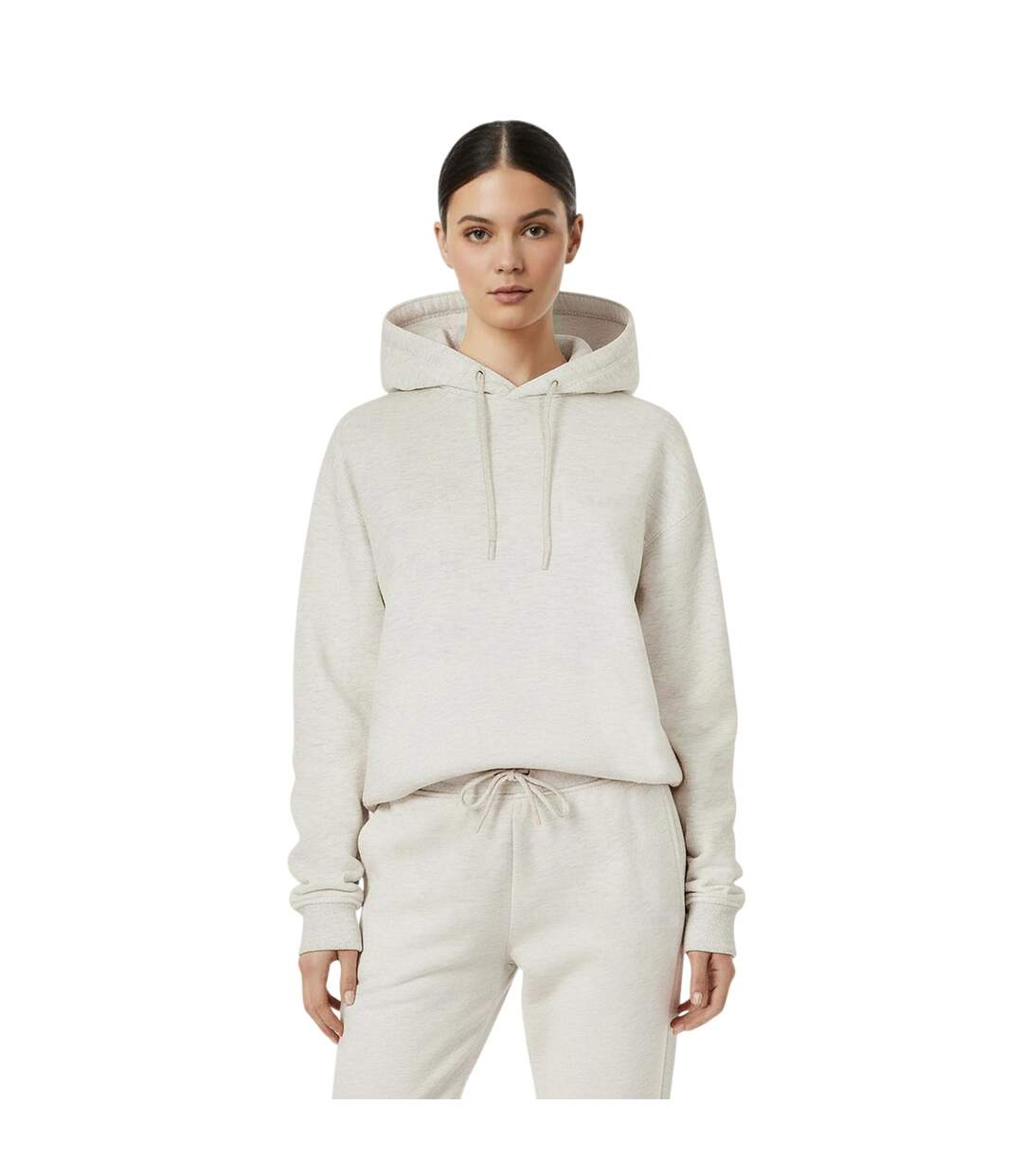 Sweat À Capuche Avec Cordons Motif/style Logo Femme Gris Clair Pâle USA Pro-4