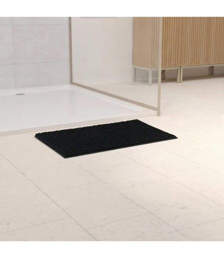 Tapis de Salle de Bain Chenille 50x80cm Noir