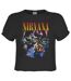 Womens/ladies live in ny nirvana crop top charcoal Amplified-1
