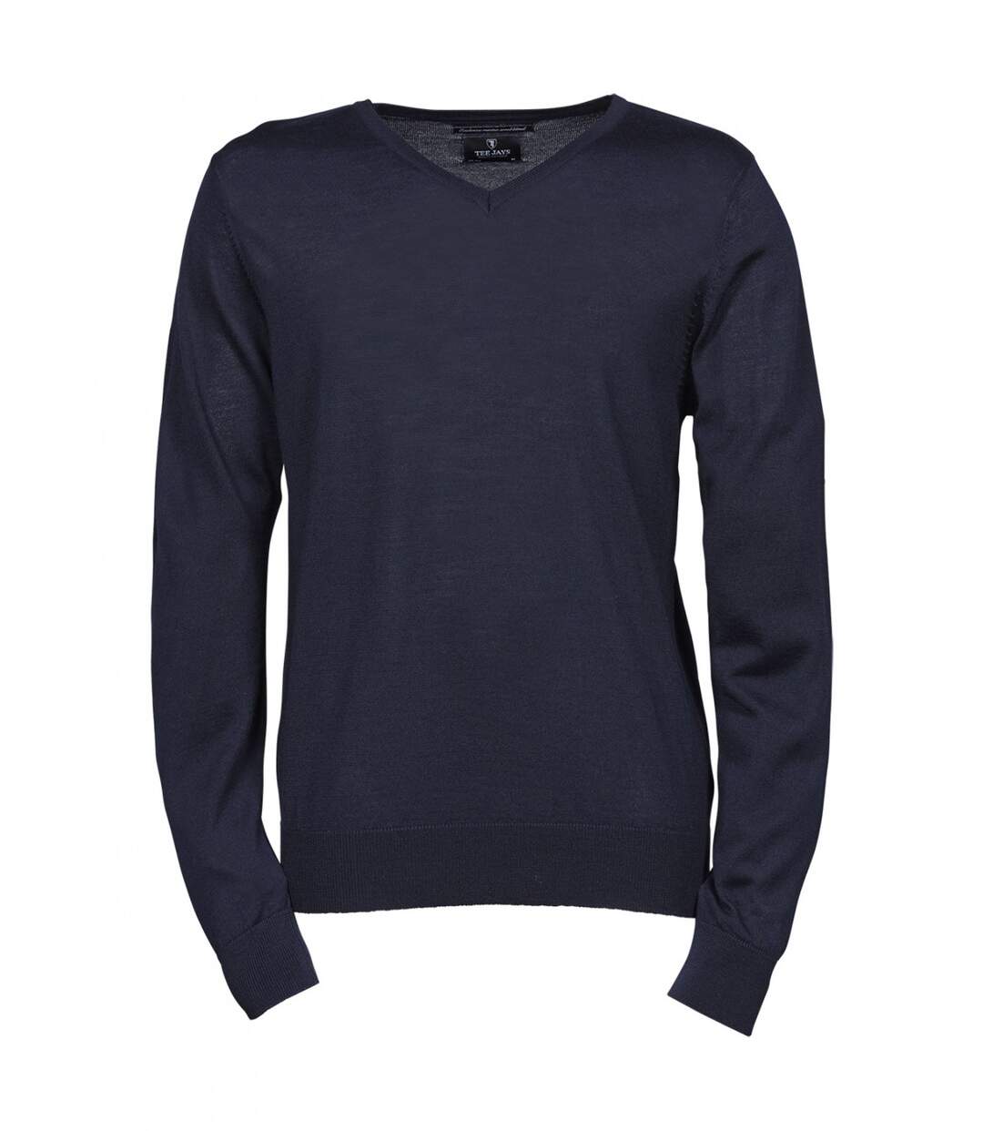 Pull classique laine col v - HOMME - 6001 - bleu marine