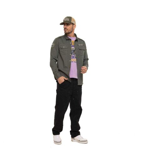 Chemise homme manches longues en twill avec patchs Ivy Vondutch