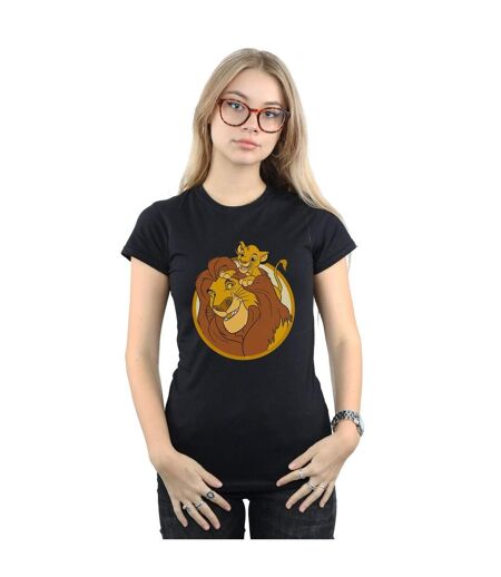 Disney T-shirt en coton Le Roi Lion Mufasa et Simba - Femme/Ladies (Noir) - UTBI25068