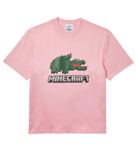 Unisex adult minecraft t-shirt pink Lacoste