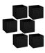 Lot de 6 boites de rangement TWEED - L. 31 x l.31 x H. 31 cm - Noir-1