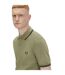 Polo Motif/style Double Pointe Homme Kaki Fred Perry-4