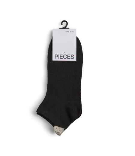 X2 paires de chaussettes noires femme pieces claura - taille unique