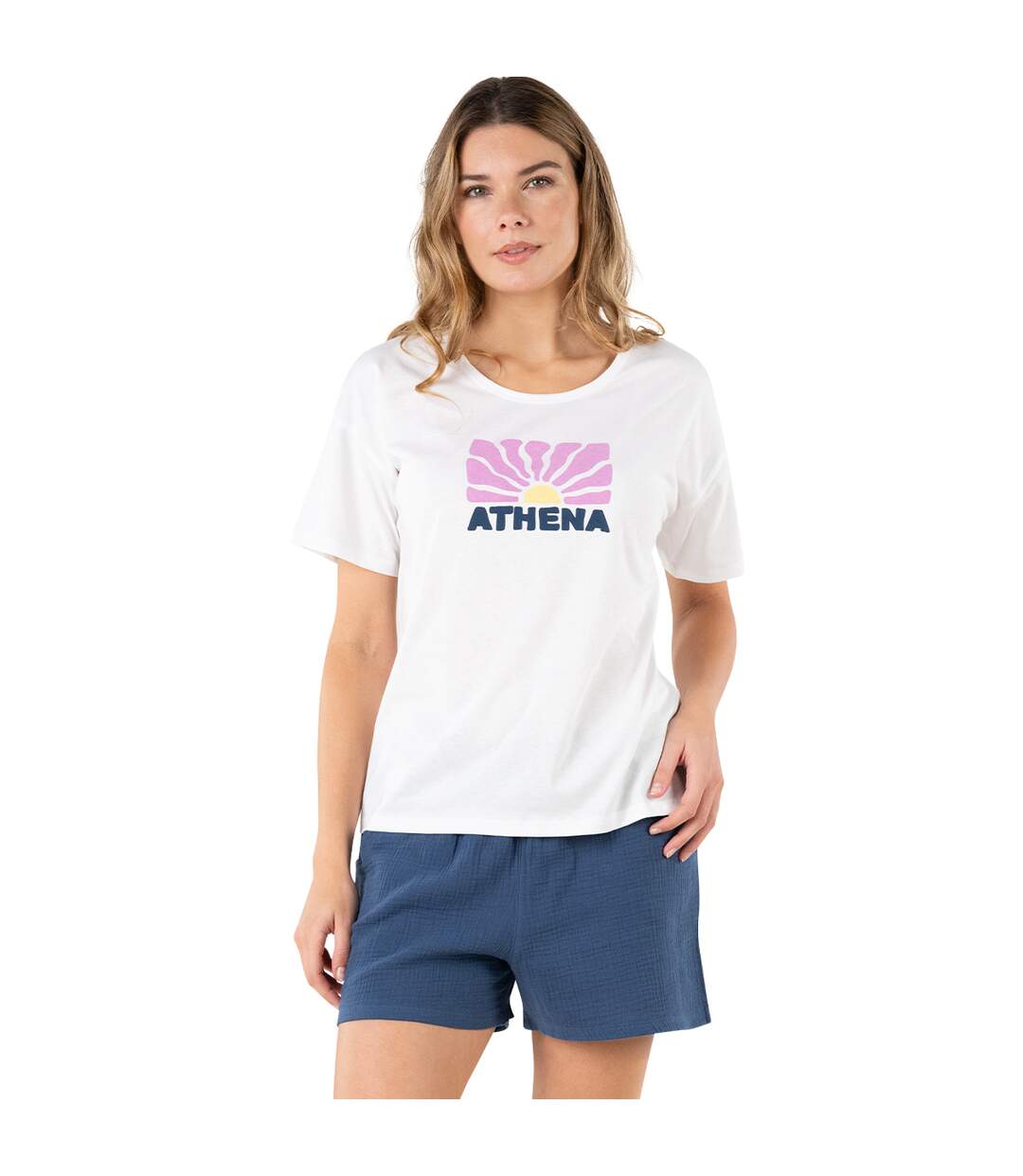 Pyjama court femme Easy Coton Athena-2