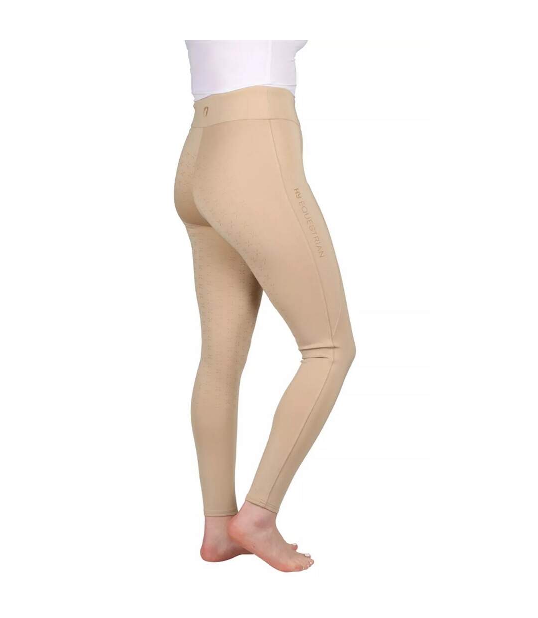 Collant d'équitation melton femme beige HyPERFORMANCE-2