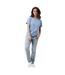 Womens/ladies yala recycled cotton lightweight t-shirt sky blue Iqoniq-3