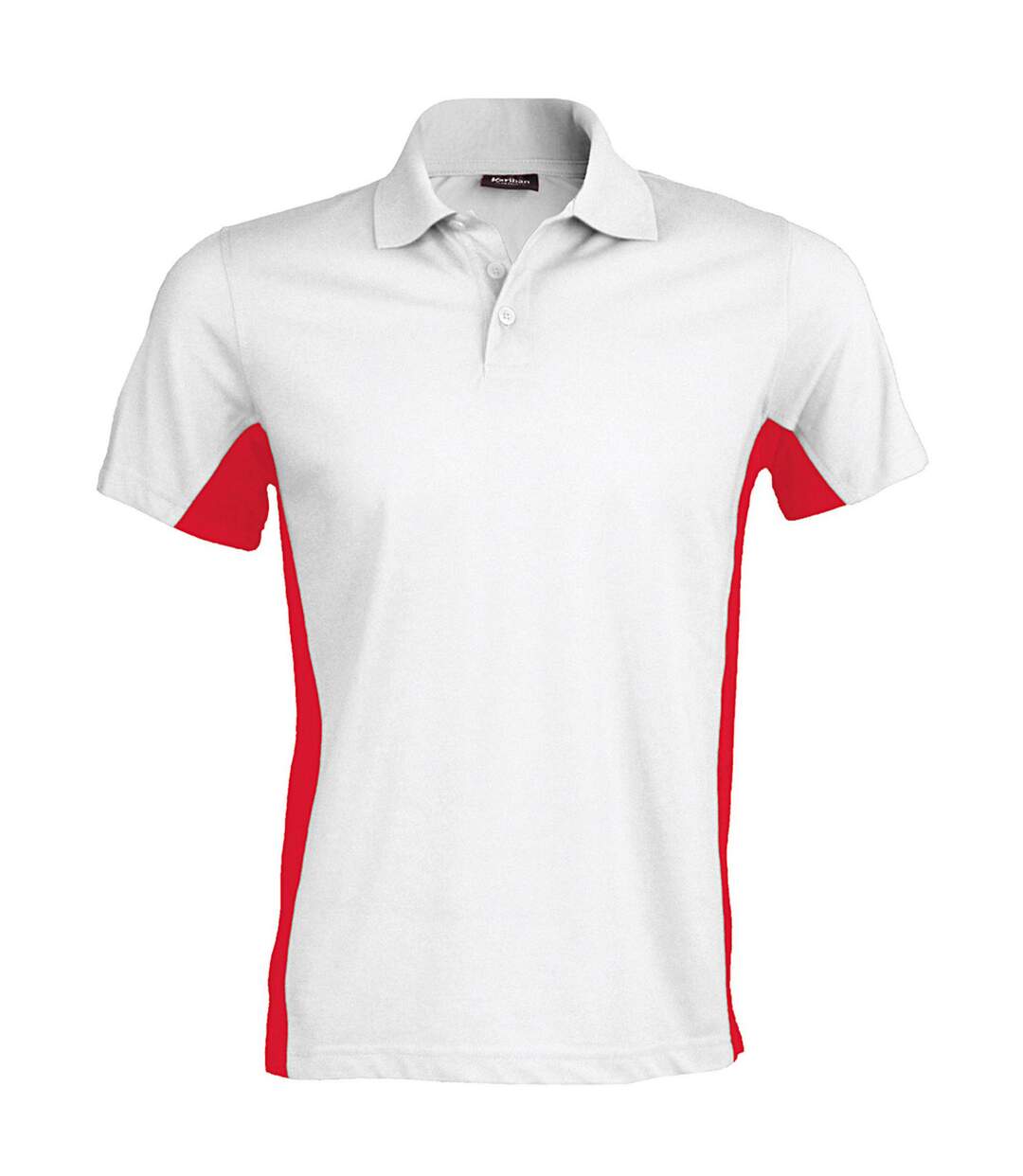 Polo à manches courtes homme blanc/rouge Kariban-1