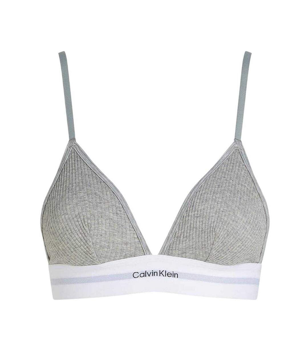 Brassière Motif/style Côtelé Femme Gris Chiné Calvin Klein-2