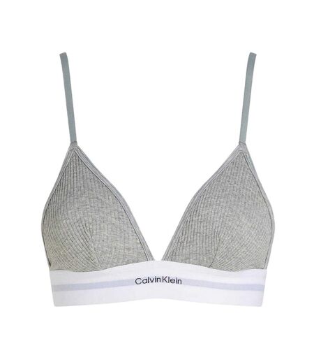 Brassière Motif/style Côtelé Femme Gris Chiné Calvin Klein