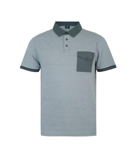 Polo Motif/style À Rayures Homme Anthracite Blanc Giorgio
