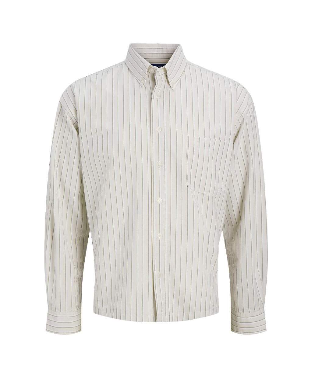 Chemise rayure beige homme jack & jones jortheo-1
