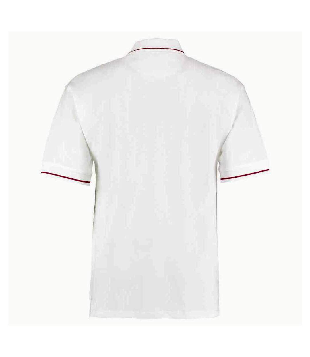 Polo homme blanc / rouge Kustom Kit Kustom Kit